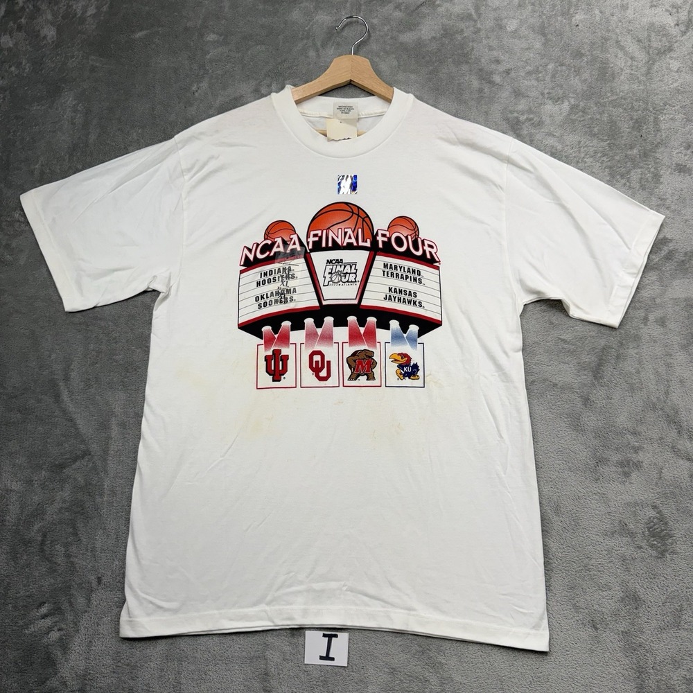 Vintage 2002 NCAA Final Four Kansas Oklahoma Indiana Maryland Basketball Size XL